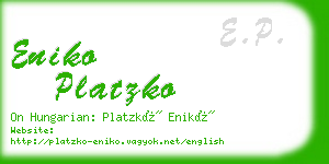 eniko platzko business card